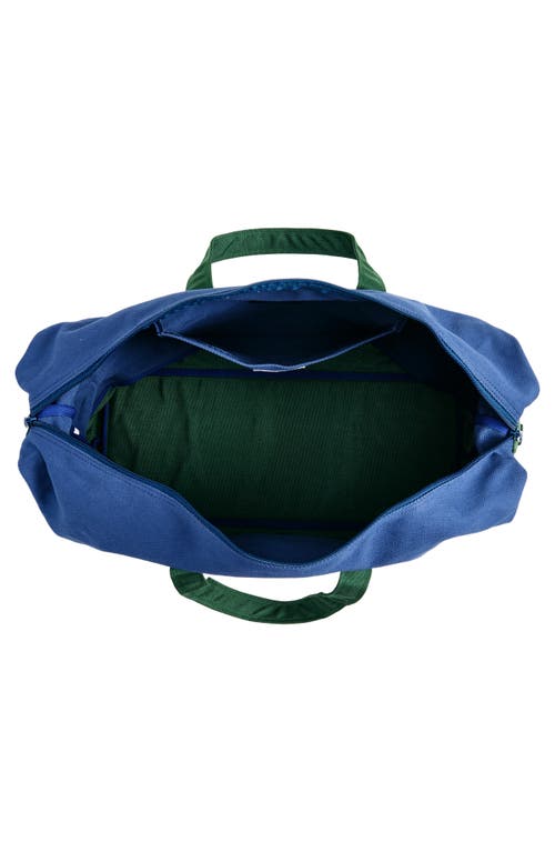 Palmes Logo Canvas Duffle Bag In Navy