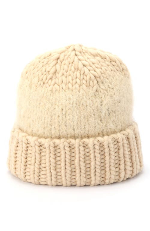 Allsaints Yarn Mix Knit Beanie In Sand Beige