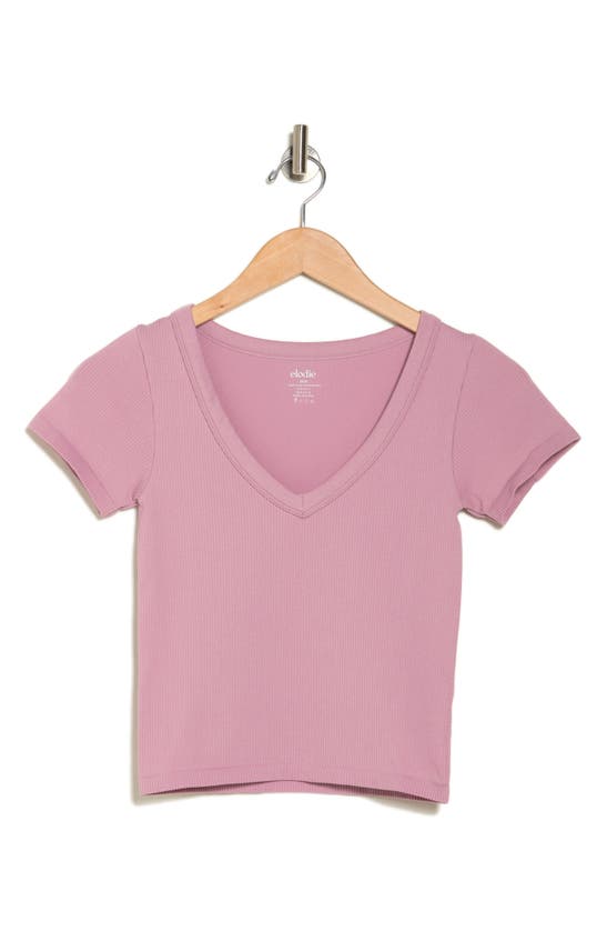 Elodie Seamless V-neck Top In Dusty Rose