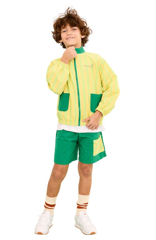 The Sunday Collective Kids' Stripe Play Windbreaker In Green