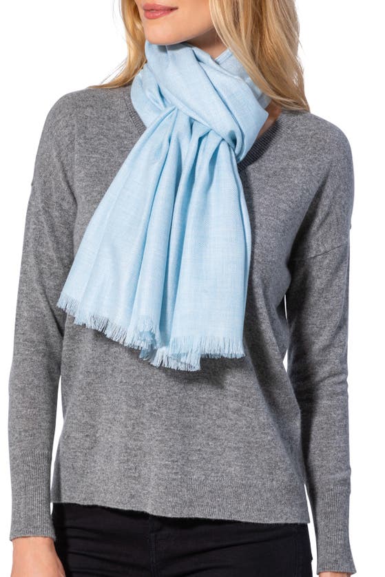 Amicale Solid Pashmina Scarf In Blue