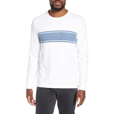 Faherty Slub Stripe Long Sleeve T-Shirt, White