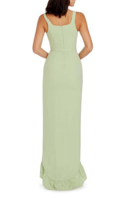 Shop Dress The Population Charlene Ruffle Gown In Sage