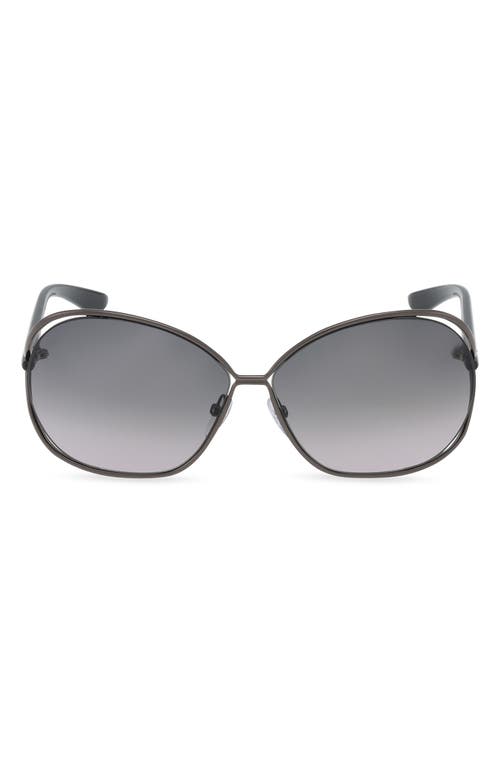 Tom Ford Carla 66mm Oversized Round Metal Sunglasses In Gray