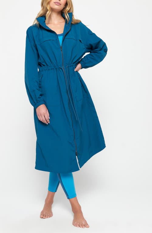 Shop Spiritual Gangster Natasha Full Zip Trench Coat In Topaz