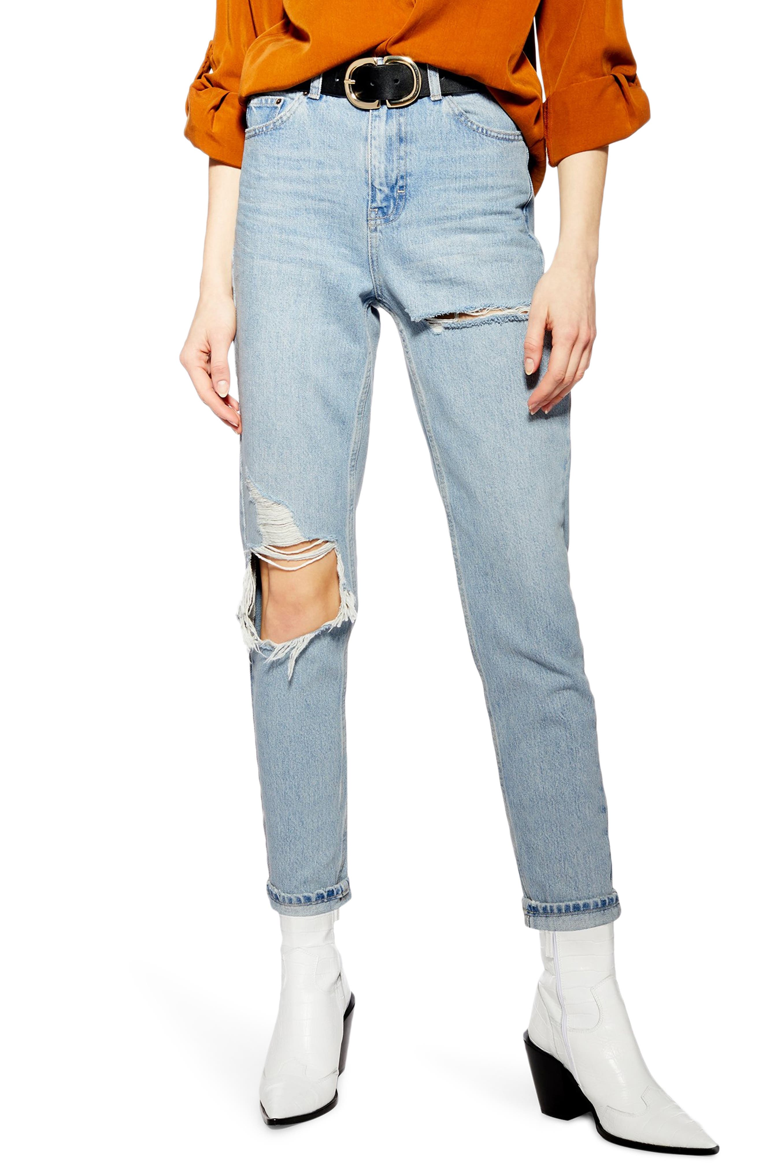 bleach ripped mom jeans