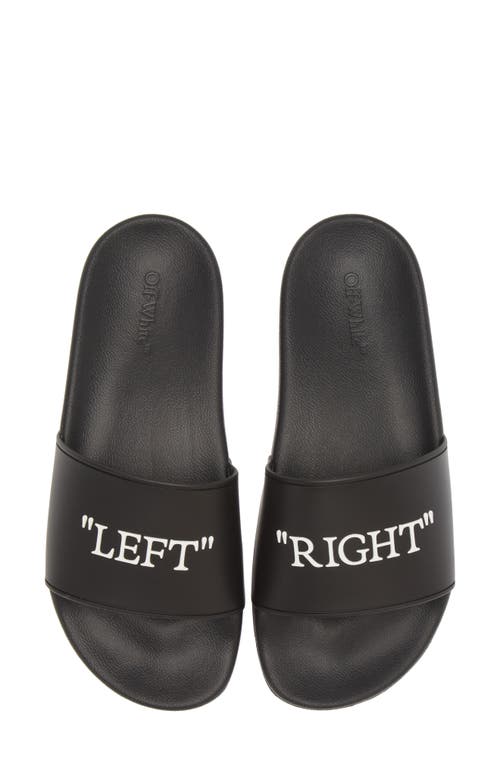 Shop Off-white Quote Slide Sandal In Black-white