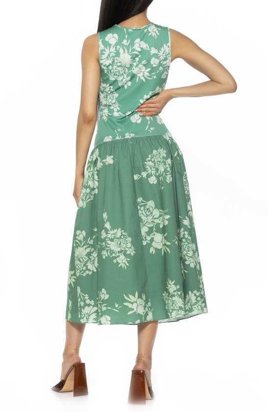 Shop Alexia Admor Lyle Drop Waist Midi Dress In Green Floral