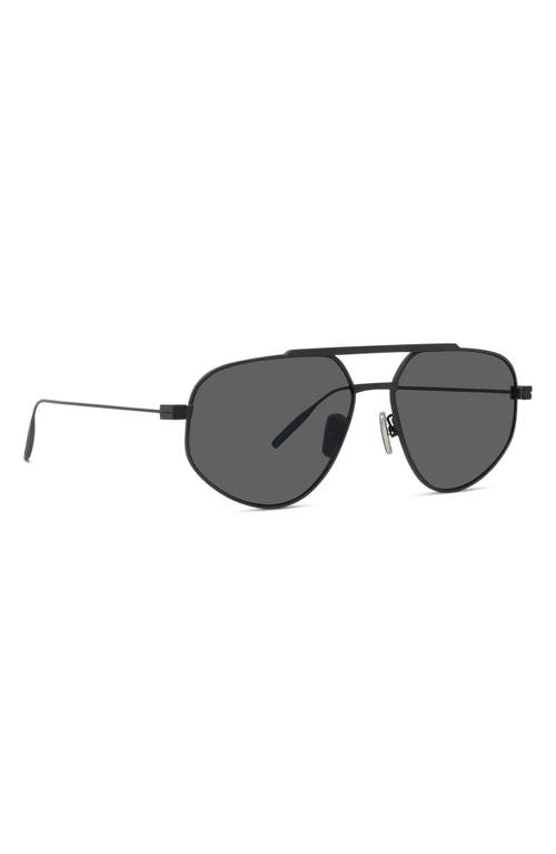 Shop Givenchy Gvspeed 57mm Aviator Sunglasses In Matte Black/smoke Mirror