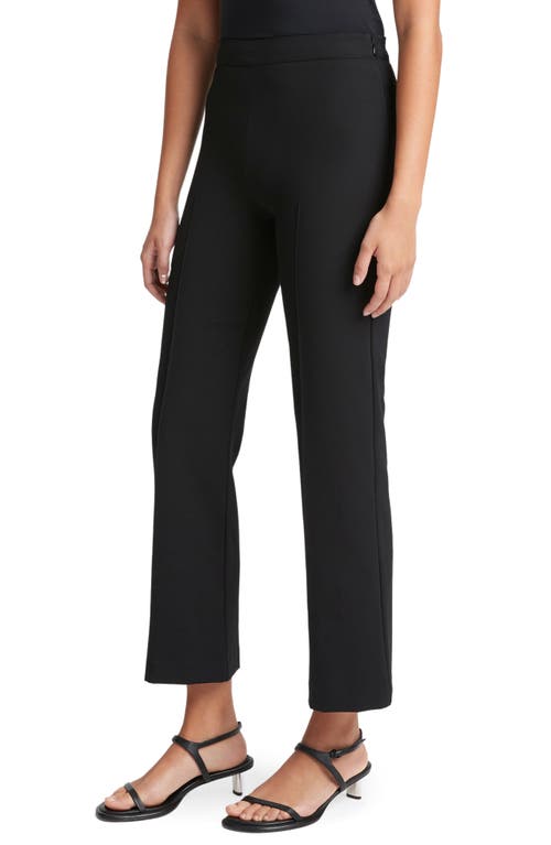 Vince Pintuck Crop Flare Cotton Blend Pants In Black