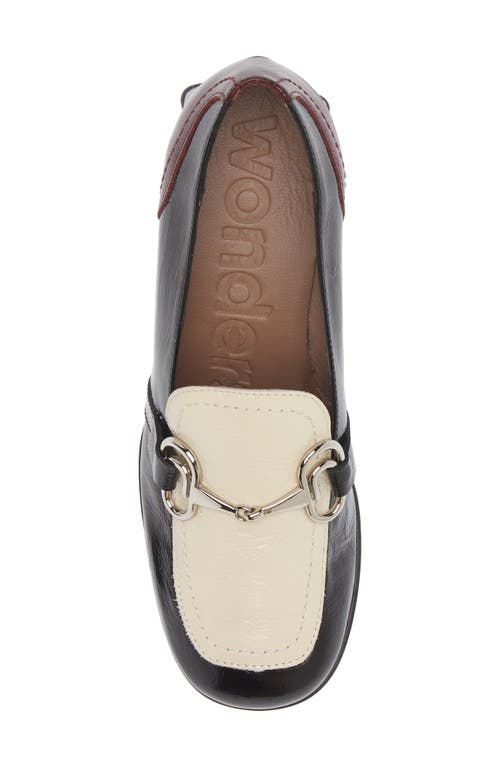 Shop Wonders Moc Toe Bit Loafer Pump In Black Vino Cream Combo