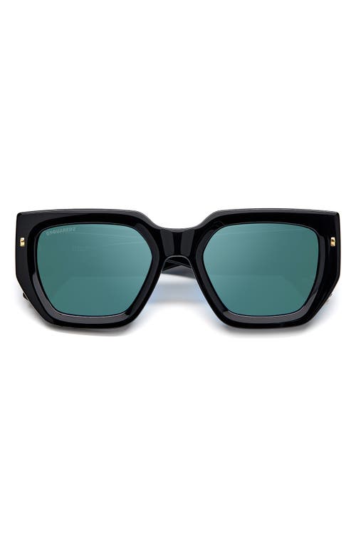 Shop Dsquared2 53mm Rectangular Sunglasses In Black/teal