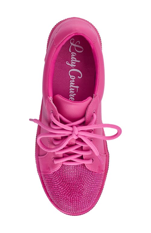 Lady Couture Legend Rhinestone Sneaker In Fuchsia