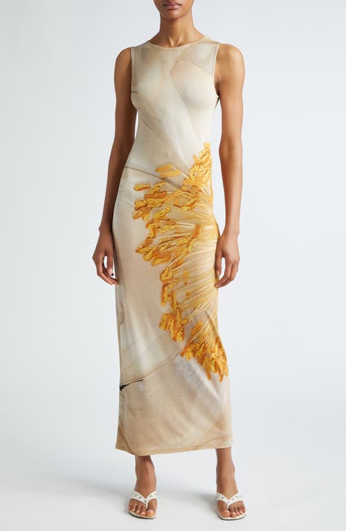 Paloma Wool Fortunata Flower Print Semisheer Sleeveless Dress Ecru at Nordstrom,