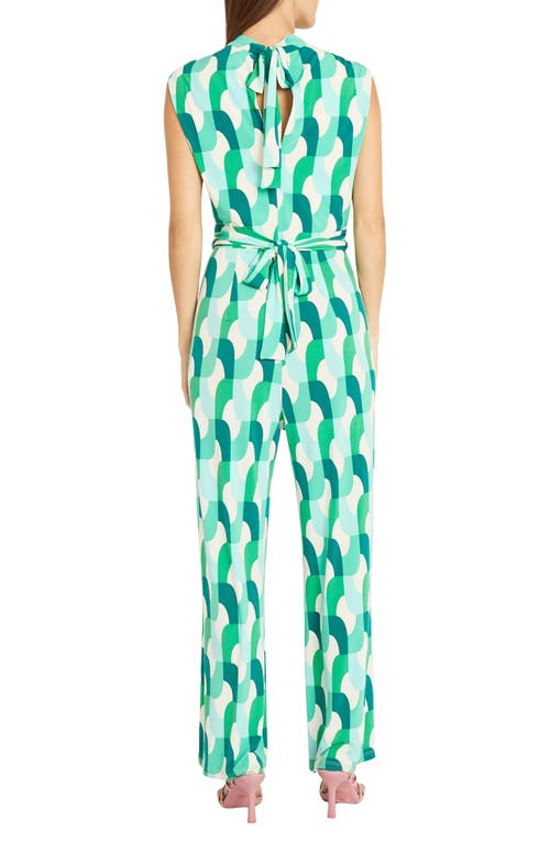 Shop Donna Morgan For Maggy Wide Leg Jumpsuit In Ivory/green