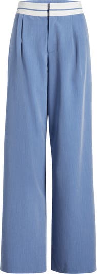 WAYF Contrast Waist Wide Leg Pants