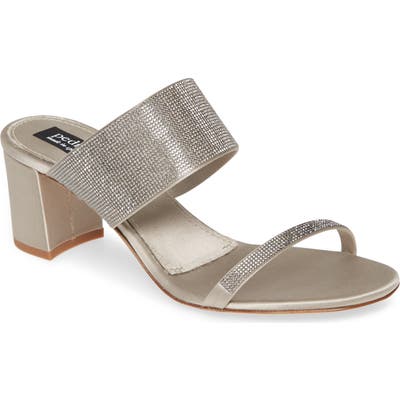Pedro Garcia Xina Crystal Embellished Slip-On Sandal - Metallic