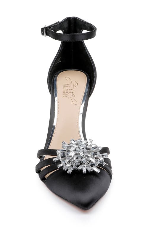 Jewel Badgley Mischka Violette Ankle Strap Pointed Toe Pump In Black