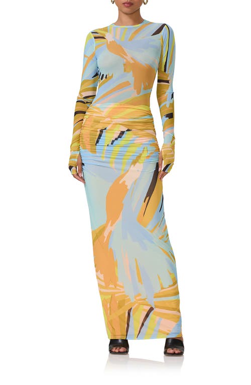 Afrm Bevin Mesh Maxi Skirt In Bird Of Paradise