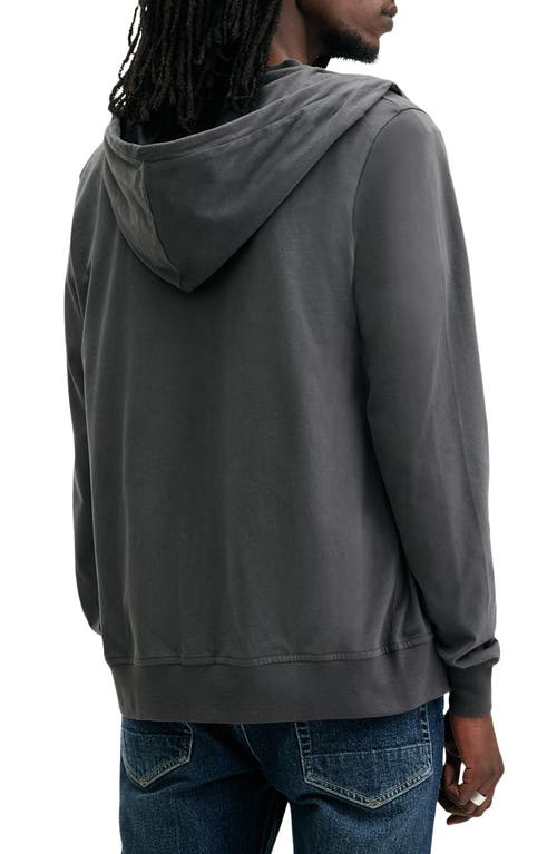 Shop Allsaints Brace Cotton Zip-up Hoodie In Carter Grey