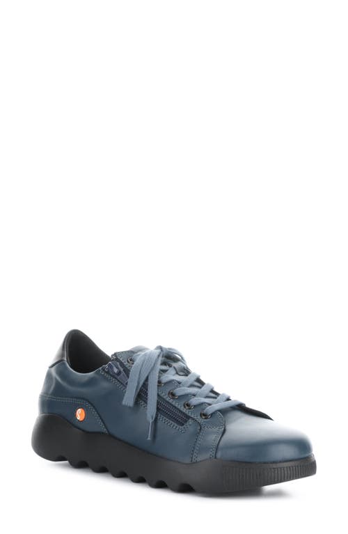 Softinos By Fly London Whiz Sneaker In Denim/black Smooth Leather