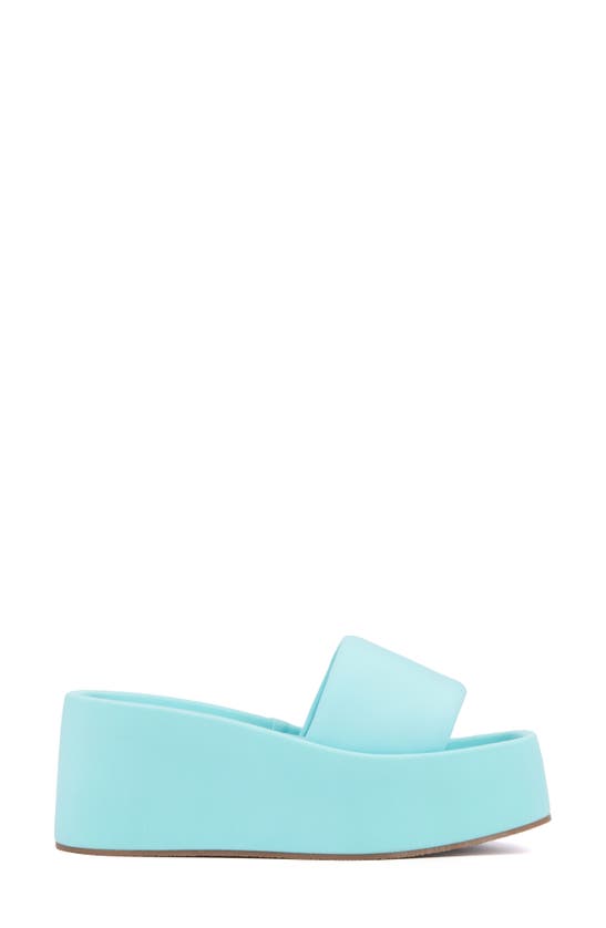 Olivia Miller Uproar Platform Slide Sandal In Light Blue
