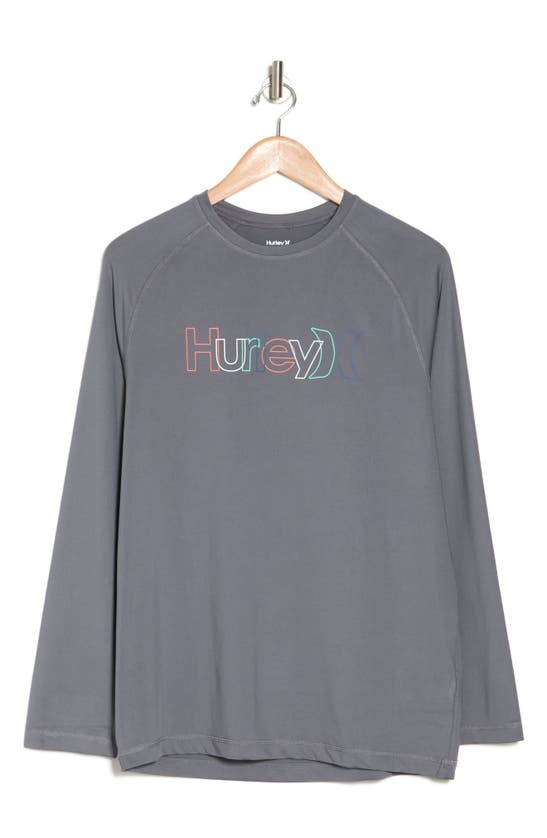 Hurley Crossover Long Sleeve Graphic T-shirt In Dark Grey