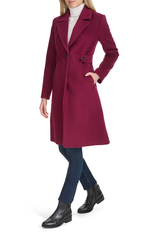 Shop Cole Haan Slick Wool Blend Coat In Pink Amethyst