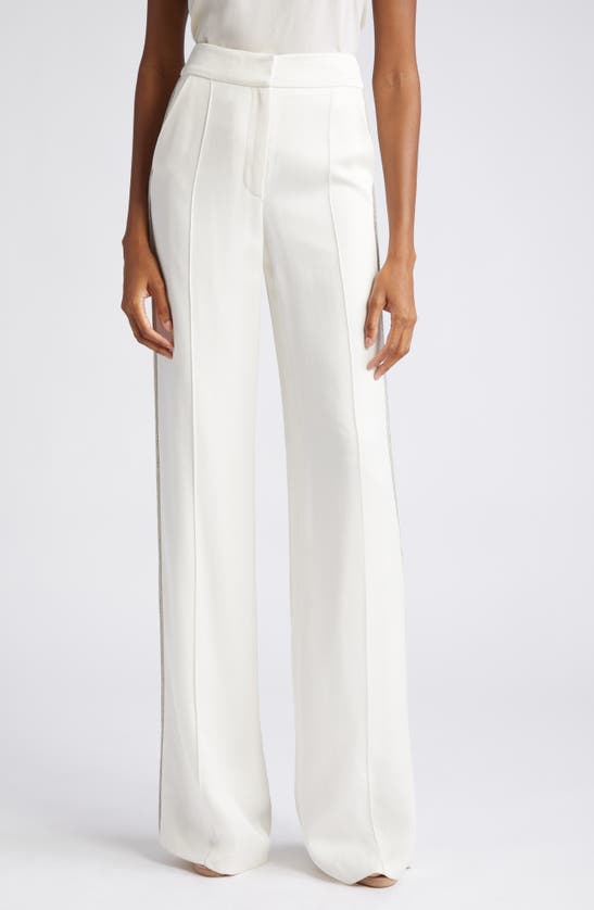 Veronica Beard Millicent Wide Leg Pants In Winter White