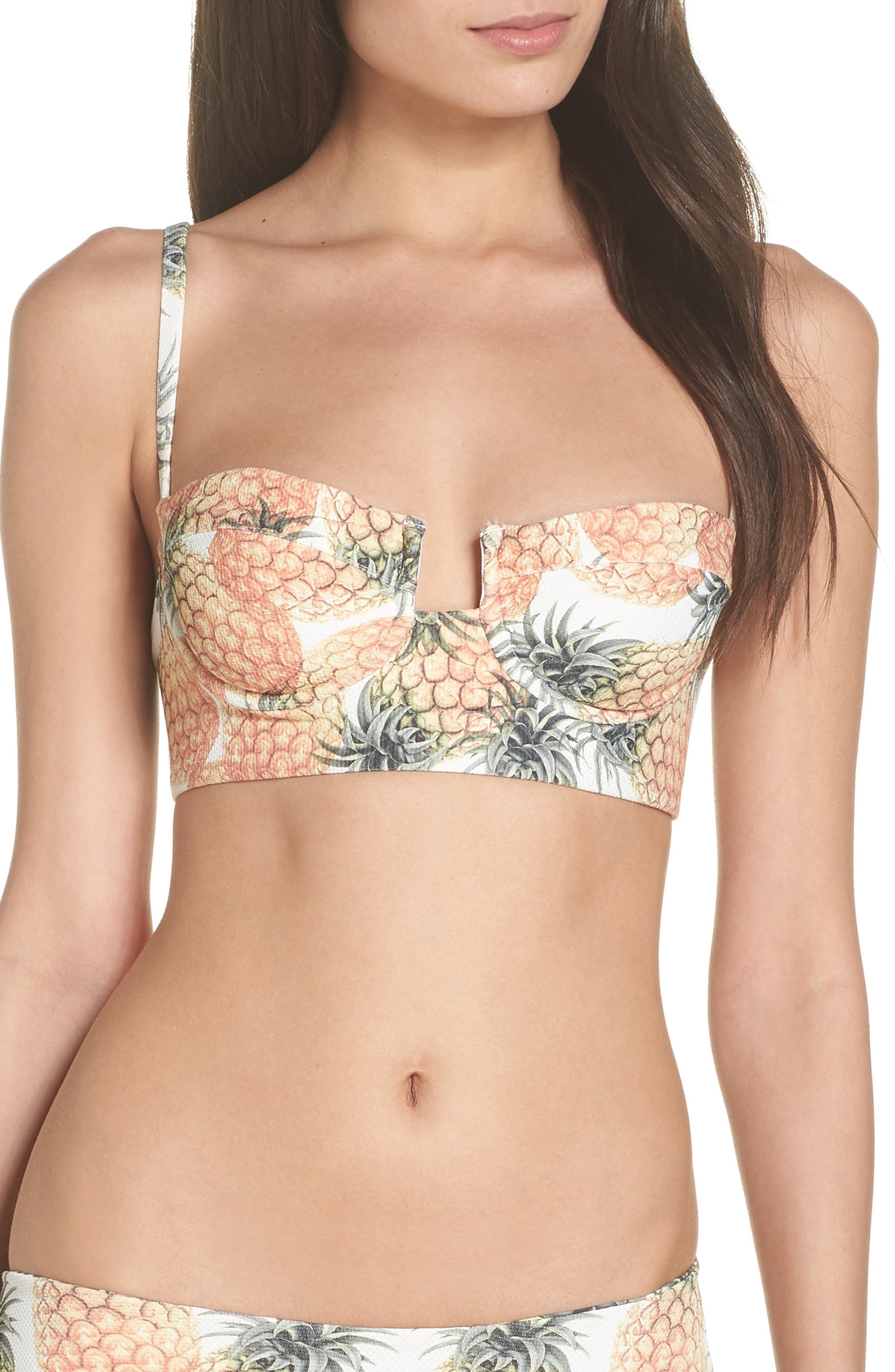 Boys + Arrows Norris Underwire Balconette Bikini Top, Yellow