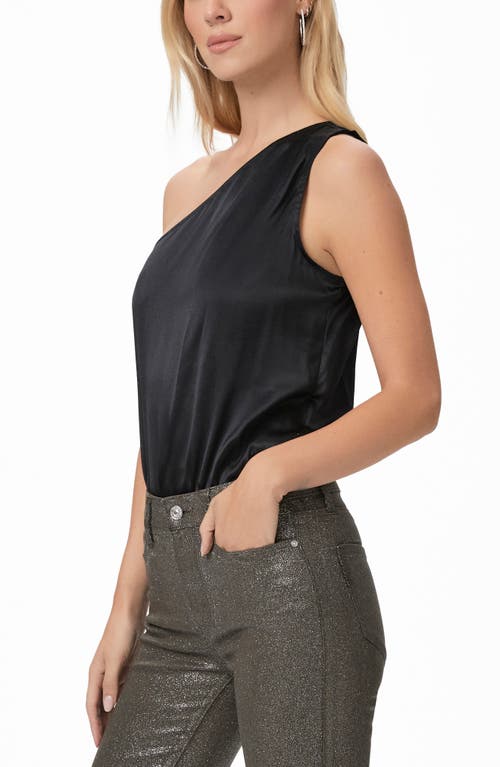 Shop Paige Samera One-shoulder Silk Bodysuit In Black