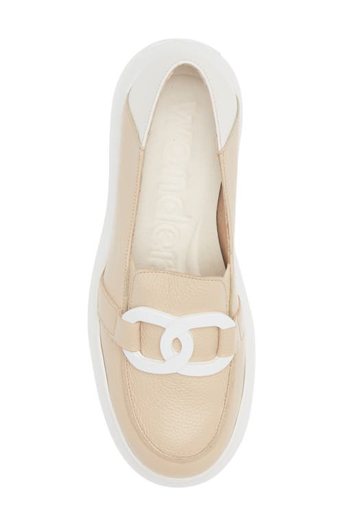 Wonders Platform Loafer In Natural/off-white Leather