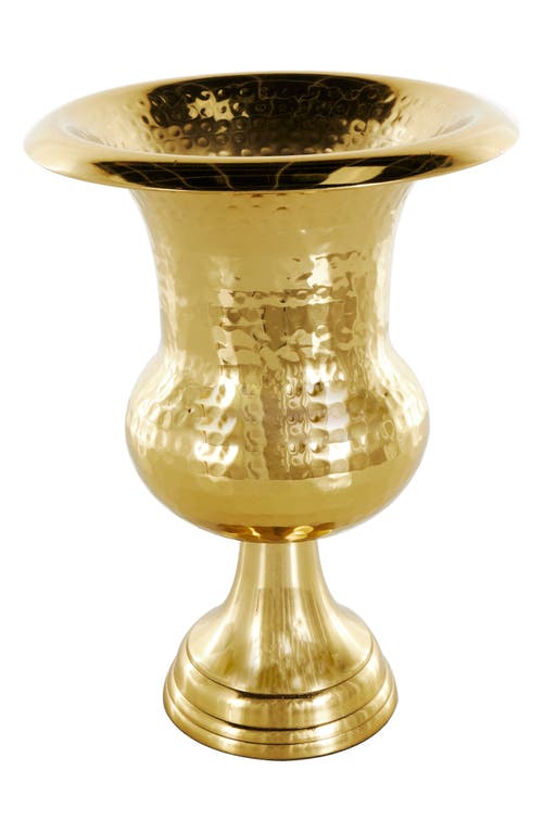 Vivian Lune Home Textured Metal Vase In Gold