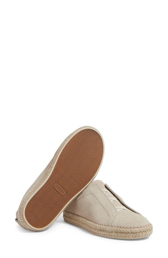 Zegna Triple Stitch Espadrille Slip-on Sneaker In White