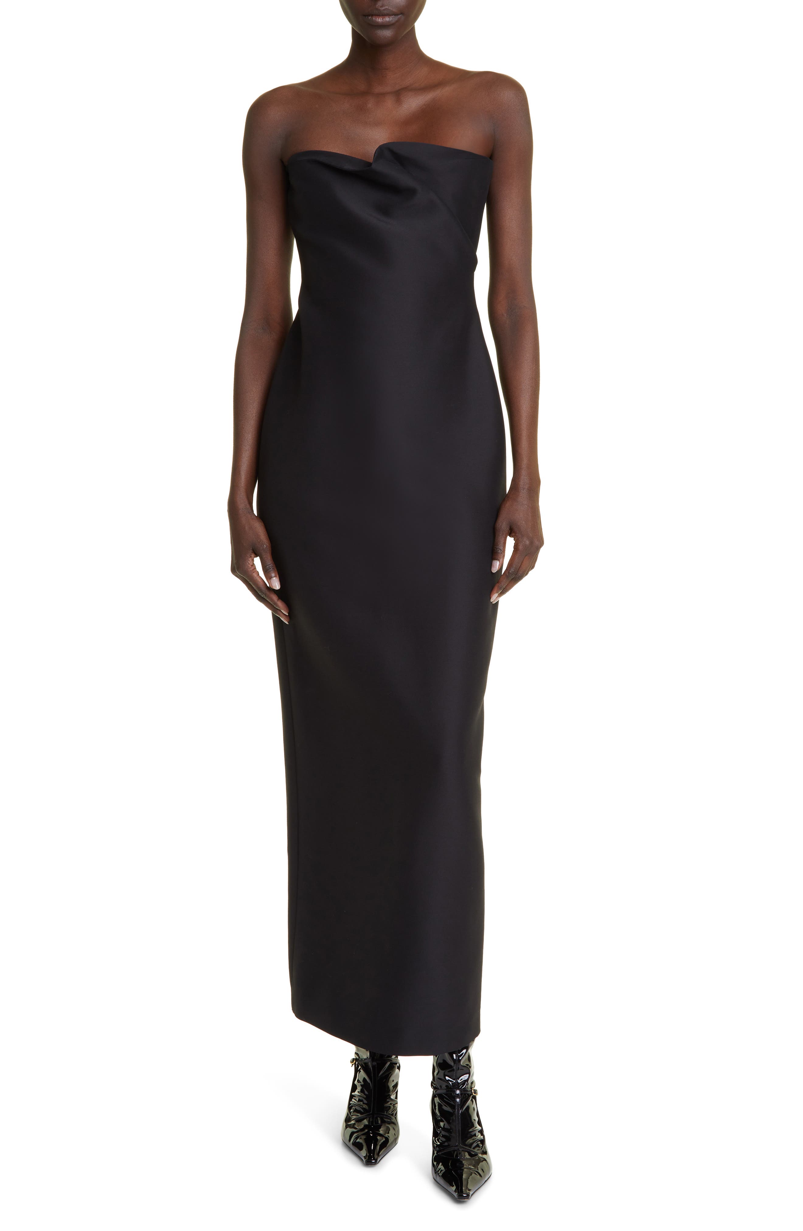 the row strapless dress FRONT BODYCON MAXI IN WHITE AKIRA dry flat Imported THE ROW Dario Strapless Cocktail