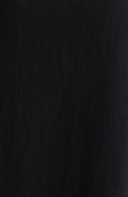 Desmond & Dempsey Womens Linen Square Nightie In Plain Linen Black