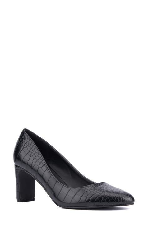 Hope Croc Embossed Faux Leather Pump - Wide Width (Women)