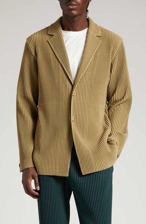 Homme Plissé Issey Miyake Tailored Pleats Single Breasted Blazer in 65-Khaki at Nordstrom, Size 1