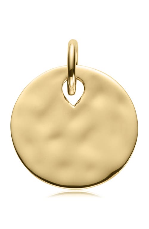 Hammered Pendant Charm in Yellow Gold