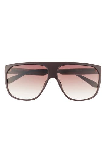 Quay No Curfew 53mm Polarized Shield Sunglasses In Brown