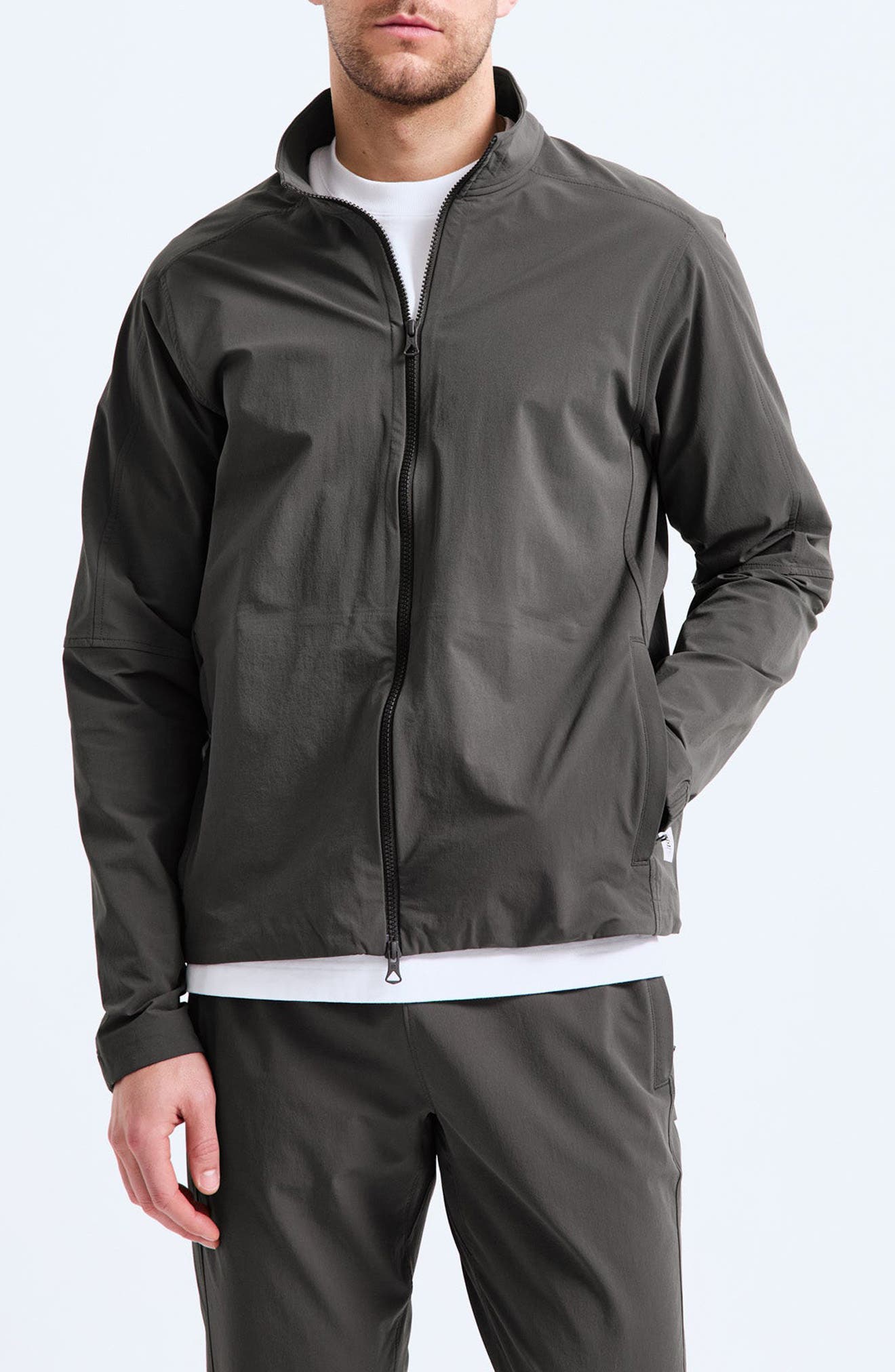 Reigning Champ Stretch Nylon Team Jacket in Carbon 