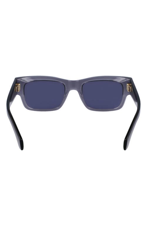 Shop Ferragamo Rivets 53mm Rectangular Sunglasses In Transparent Grey