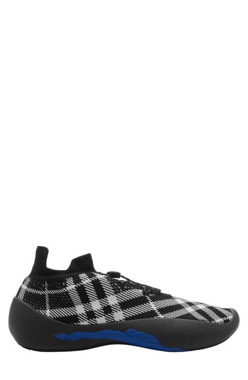 Burberry Neptune Check Logo Sneakers In Black