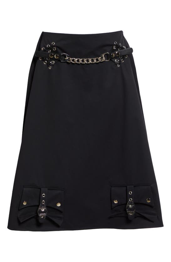 Shop Chopova Lowena Inverted Detail Cotton Skirt In Black