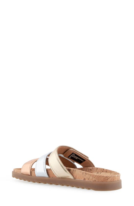 Shop Aerosoles Lee Grip Sole Sandal In Rose Gold Leather