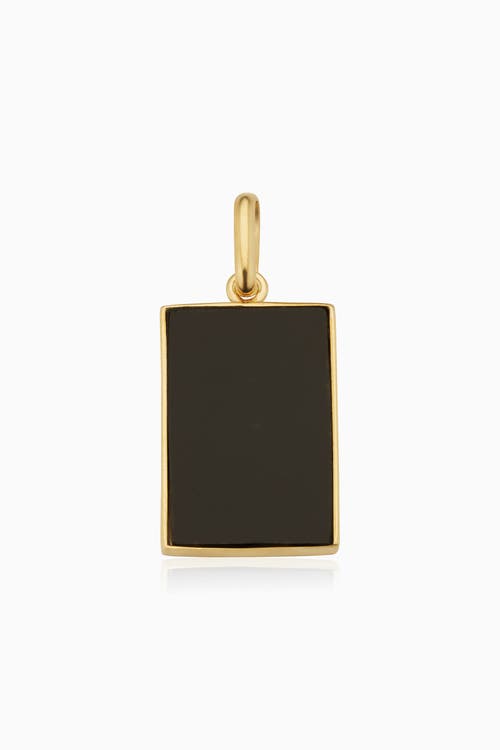 Oradina 14k Gold Tag Me Pendant Charm In Gold - Black Onyx