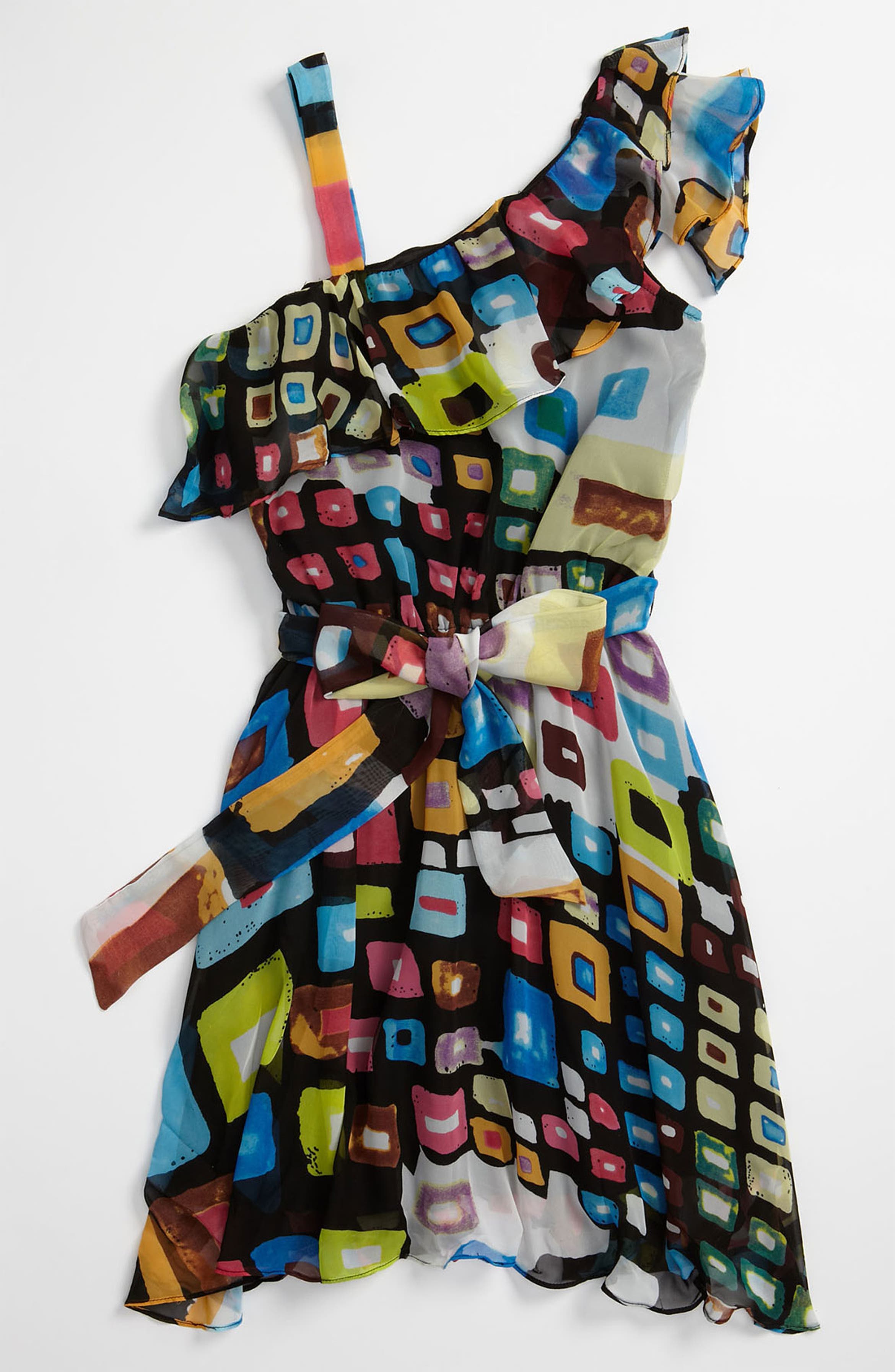 Elisa B One Shoulder Chiffon Print Dress (Big Girls) | Nordstrom