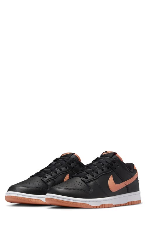 Nike Dunk Low Retro Basketball Shoe In Black/amber Brown/white