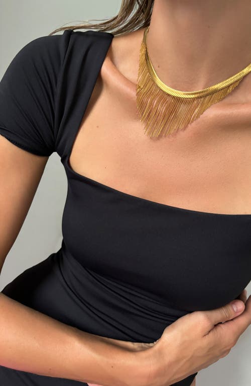 St. Moran Fringe Snake Chain Frontal Necklace In Gold