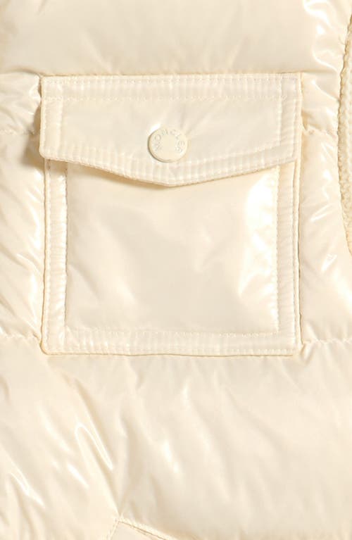 Moncler Kids' Quilted Down & Wool Knit Cardigan In White